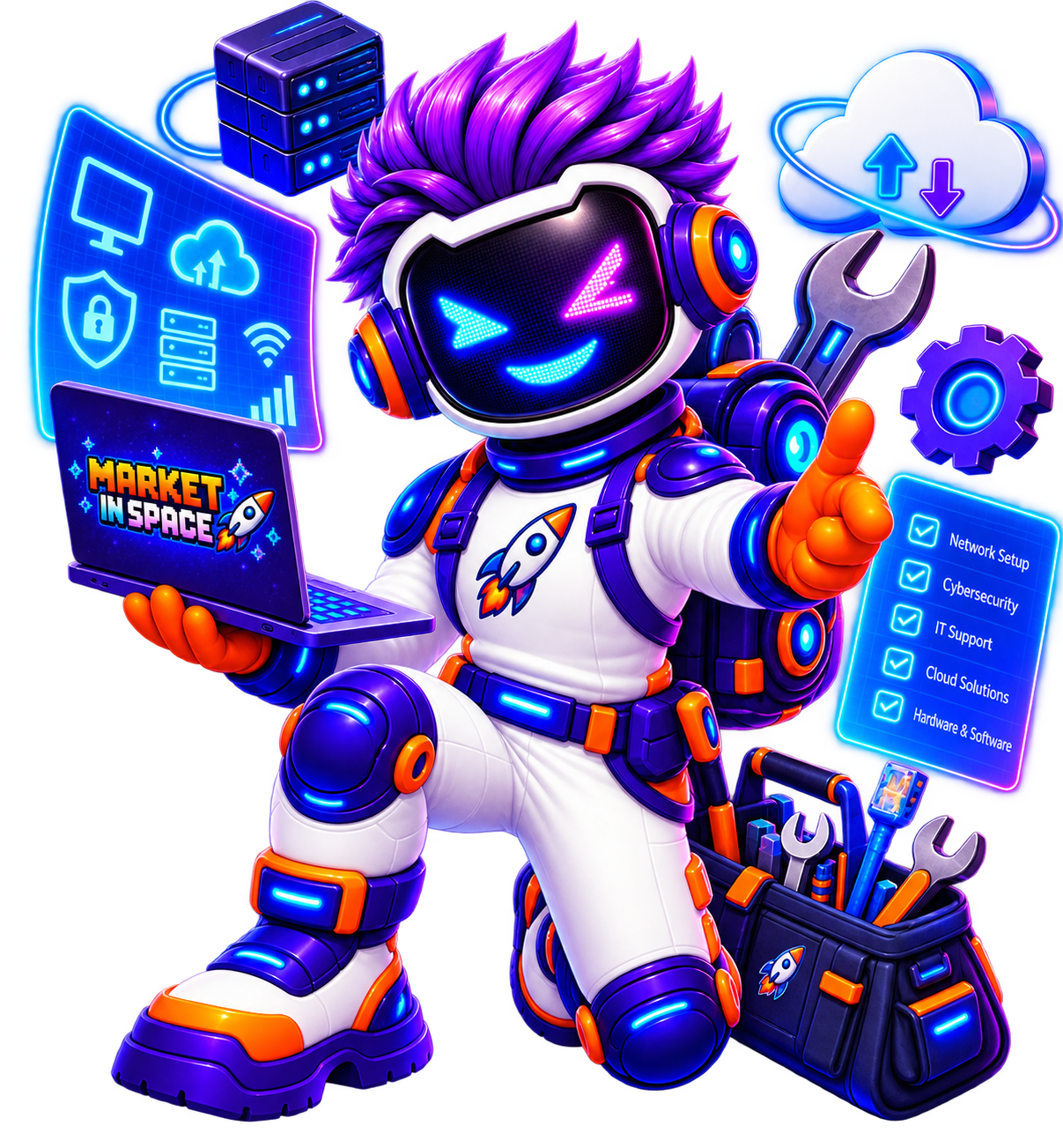 Space, the Market in Space AI agent, presenting technology solutions